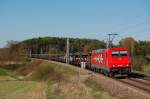 185 630 der HGK ist mit ARS Wagen nach M�nchen Milbertshofen unterwegs.