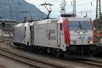 185 664 & 185 662 beim umsetzen in Kufstein am 31.07.2011
