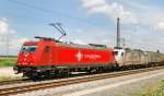 185 595-6 (Ruth) + 185 579-0, aufgenommen am 30.07.11, bei Auggen.