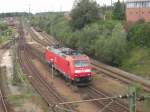 185 075-9 bei einer Rangierfahrt in M�nchen/Nord.