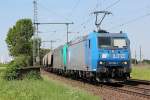 185 528-7 & 185 608 der LTE mit Getreidezug in Porz Wahn am 14.05.2012