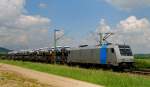 185 677-2, aufgenommen am 08.06.13, N�he Treuchtlingen.