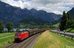 185 113-8 mit dem GB 49156 von Bludenz nach Bremerhaven am 30.07.2013 bei Mols am Walensee.