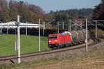 185 210-2 mit einem gemischten G�terzug am 31.