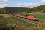 185 145 mit einem gemischten G�terzug am 11.