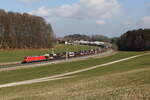 185 243 war mit einem Autozug in Richtung M�nchen unterwegs.