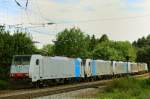 Railpool 4er! 186 109 + 186 104 + 186 105 + 186 284, aufgenommen am 02.08.11, bei der Durchfahrt durch A�ling.
