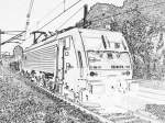 E 189 111 mie einem gemischten G�terzug in Bonn-Oberkassel.