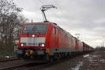 Die 189 038-3 und 189 040-9 mit dem leeren Erzbomber richtung Rotterdam in Oberhausen am 08,01,11