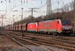 189 047-4 und 189 039 am Erzzug rtg Dillinigen in Gremberg am 24.03.2011 