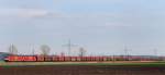 189 076-3 + 189 068-0, aufgenommen mit einem schweren Sch�ttgutwagenzug auf der Strecke Augsburg-Ulm, am 05.04.11.
