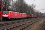 189 074-8 mit 189 xxx-x in Ratingen-Lintorf am 07.02.2012