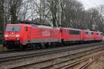 189 057-3 mit einer 155 und zwei 151 am Haken in Ratingen-Lintorf am 14.03.2012