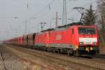 189 039-1 mit 189 xxx-x am Erzbomber in Ratingen-Lintorf am 14.03.2012