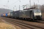 189 290 / ES 64 F4-290 der ERS Railways mit KLV Zug in K�ln West am 17.03.2012 / Gru� an den Tf ;-) !