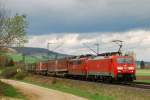 189 021-9 + 151 160-9, aufgenommen am 21.04.12, bei Treuchtlingen.