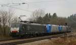 ES 64 F4-036 + 185 513-9 + 185 514-7 + ES 64 U2-097, aufgenommen am 02.04.13, in A�ling.