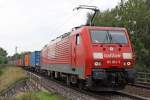 Die 189 004-5 f�hrt durch Hamburg Moorburg, am 28,08,09