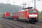 Die 189 074-8 mit einen gemischten G�terzug in K�ln West, am 12,08,09