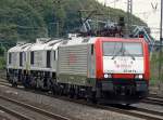 VEOLIA´s E189 095 mit zwei brandneuen Class 77 von Euro Cargo Rail am Haken, in K�ln West, Sommer 2009