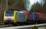 ES 64 F4-005, aufgenommen am 27.02.10, bei der Durchfahrt mit einem Winner durch A�ling.