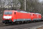 Die 189 044-1 und 189 100-2 in Ratingen Lintorf am 19,03,10