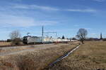 6193 127 von  Railpool  war am 10. Februar 2026 mit einem  EKOL-KLV  bei �bersee am Chiemsee in Richtung M�nchen unterwegs.