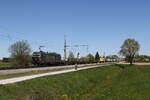 6193 267  Edelstahl  war mit einem schwach beladenem  KLV  am 30. April 2026 bei �bersee in Richtung M�nchen unterwegs.