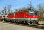 �sterreichisches Doppel! 1144 237-5 + 1144 263-1, aufgenommen am 27.02.10, bei der Durchfahrt durch A�ling, Strecke M�nchen-Rosenheim.