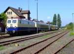 E10 1239 mit Rheingoldexpress der 60er-Jahre am 14.08.2010 im Rheinisches Industriebahn-Museum (RIM) in K�ln Nippes.