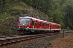 Der 628 508 als RB47 von Wuppertal Hbf nach Solingen Hbf hier auf h�he des alten Standort-�bungsplatz Wuppertal-Scharpenacken am 17,09,11