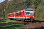 Der 628 509 als RB 47 Richtung Solingen in Wuppertal Rauenthal am 28,09,11