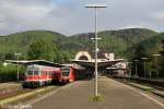 Die REs nach Hannover, und die RB nach Braunschweig Hbf in Bad Harzburg am 11.05.2013