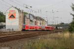 Der RE7 und RB47 (628 509) in Wuppertal Oberbarmen am 25.09.2013 