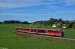 642 123-3 und 642 215-7 als RB 57342 von Augsburg Hbf nach F�ssen am 19.10.2013 bei Weizern-Hopferau.