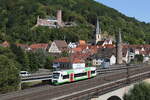 650 403 bei der Ausfahrt aus Gem�nden am 8. August 2022.