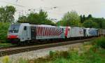 186 281-2 + 185 664-0 + 185 662-4, aufgenommen am 29.09.12, in A�ling.