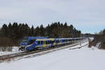 ET 308 der  Bayerischen Regiobahn  auf dem Weg von Freilassing nach M�nchen.