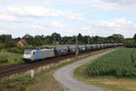 186 431 von  Railpool  mit Sch�ttgutwagen von  ERMEWA  am 29.