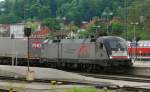 ES 64 U2-029, TX, aufgenommen am 19.05.13, bei der Ausfahrt in Treuchtlingen.