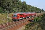 Der RE1 nach Berlin in Fangschleuse am 19,08,12