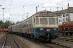 Eine kleine Regionalbahn geschoben von der E41 001 bei der Zugparade im DB Museum Koblenz L�tzel am 14.06.2014