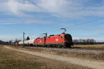1016 043 und 1116 185 mit einem gemischten G�terzug aus M�nchen kommend am 10.