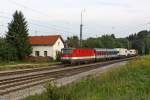 Die 1144 254 mit einer ROLA in A�ling (Oberbay) am 30,07,11 
