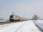 An einem der wenigen sonnigen Wintertage konnten wir 1116 249 am Zugende des  Jubil�ums-Railjets  am 24.
