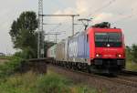 482 036-1 mit TX 185 537 und Containerzug in Porz Wahn am 15.09.2011