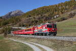 RhB Ge 4/4 II 617  50 Jahre LGB  kurz vor Ardez am 24.